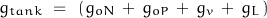 \begin{displaymath}g_{tank} \; = \; ½ \, ( g_{oN} \, + \, g_{oP} \, + \, g_v \, + \, g_L \, )\end{displaymath}