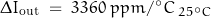 \begin{displaymath} \Delta I_{\text{out}} \; = \; 3360 \; ppm/^\circ C \,\right\rvert_{25^\circ C} \end{displaymath}